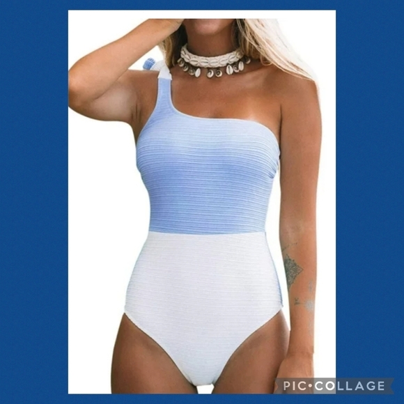 Other - Blue and white one piece swimsuit.